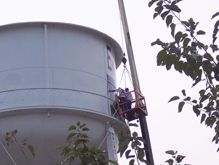 Water Tower wrap installation